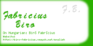 fabricius biro business card